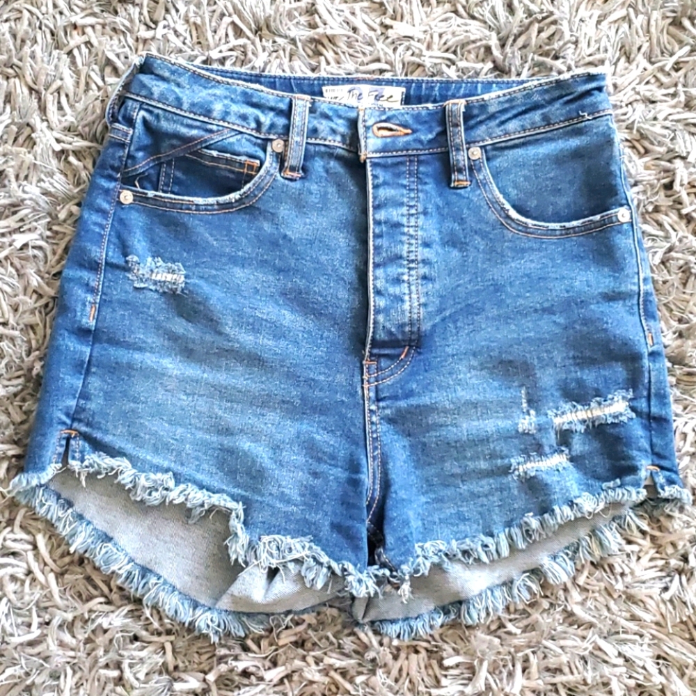 We The Free CRVY Hi Rise Stretch Denim Jean Shorts